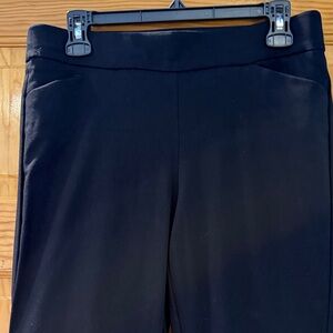 White House Black Market Black Straight-Leg Pull-On Pants